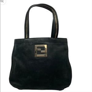 Fendi black leather tote